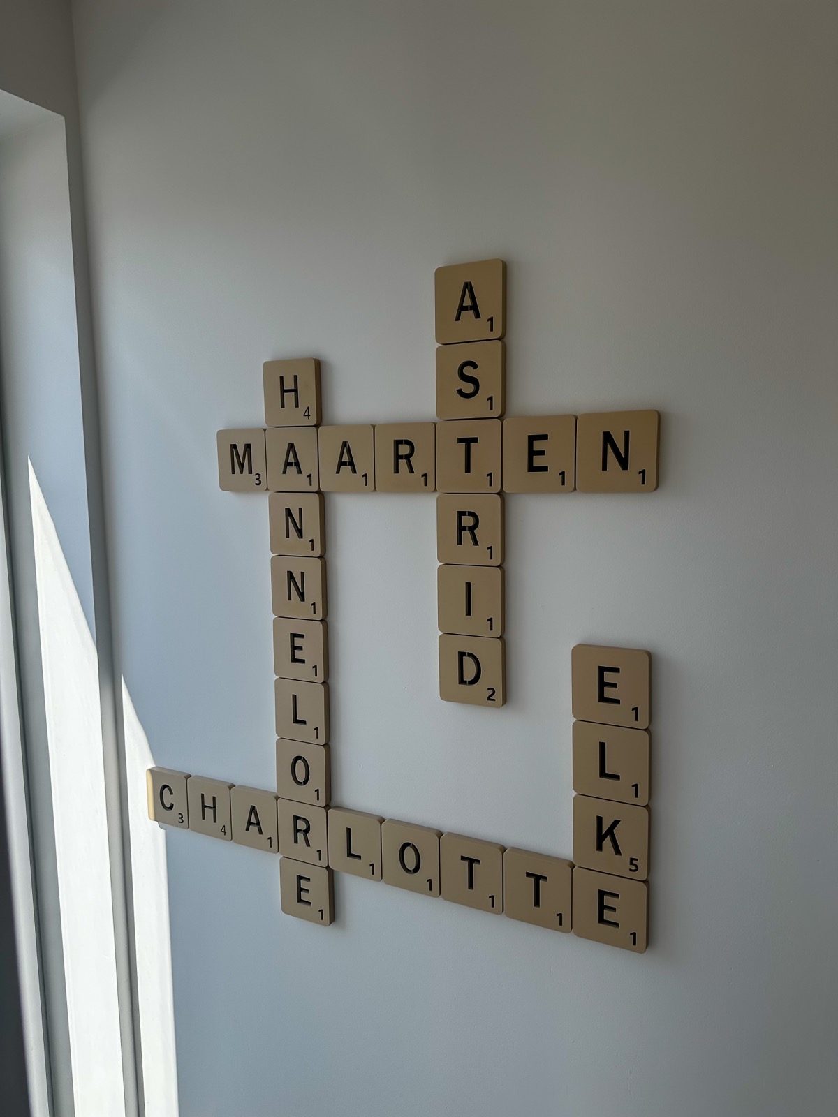 Scrabble-namen decoratie